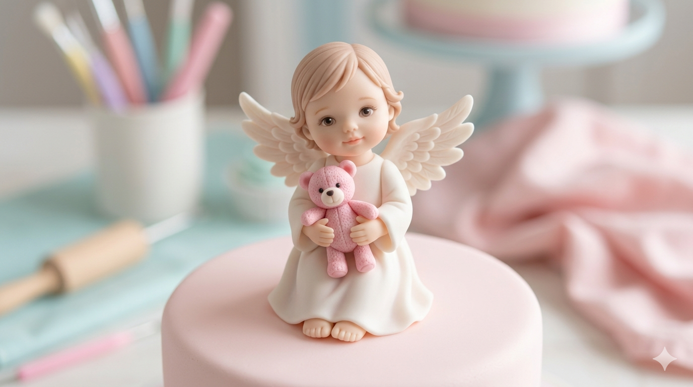 Figurine en pâte de modelage lisse sans craquelures réalisée en cake design